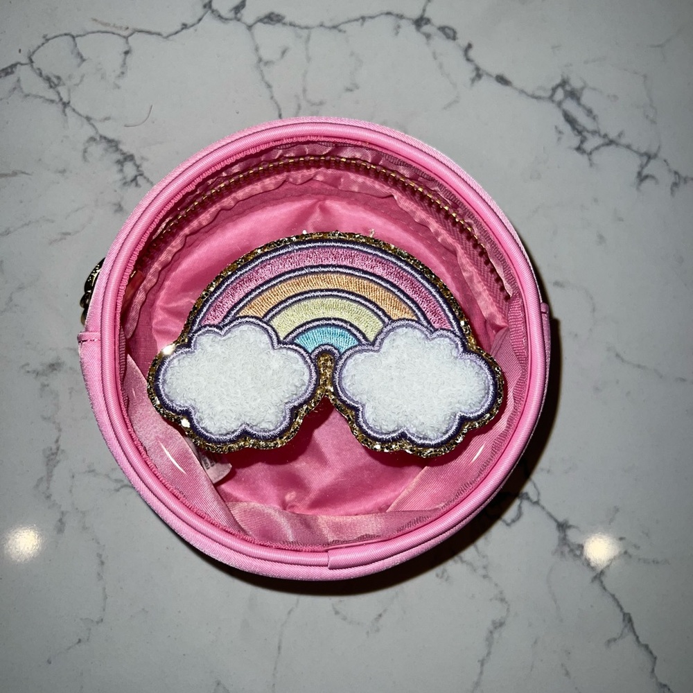Stoney Clover x Target Pink Clear front circle pouch with Rainbow Patch